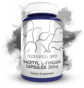 Nootropics Depot frasco frontal mostrando presentación y cantidad, beneficio claridad en elección