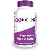 Nootropics Depot Infini-B frontal mostrando etiqueta clara y beneficios