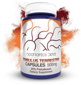 Nootropics Depot frasco frontal de Tribulus Extract 60 cápsulas mostrando etiqueta y beneficio energético