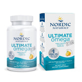 Nordic Naturals envase frontal Ultimate Omega Xtra mostrando beneficios y sabor limón