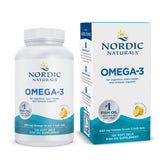 Nordic Naturals frasco frente mostrando etiqueta clara y beneficio de pureza