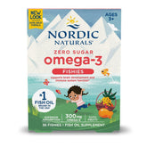 Nordic Naturals frontal del envase mostrando 36 Fishies y beneficios claros