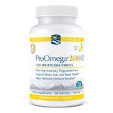Nordic Naturals frasco delante mostrando etiqueta y beneficio de omega‑3