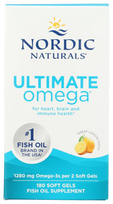 Nordic Naturals frasco frontal mostrando etiqueta y beneficios claramente