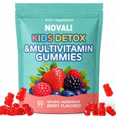 Novali Health envase frontal de gomitas berry muestra dosis conveniente