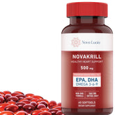 Nova Lucia frasco NovaKrill frente mostrando diseño y cantidad beneficios