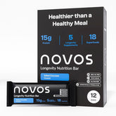 NOVOS barra pack frontal mostrando caja y diseño, beneficio conveniencia