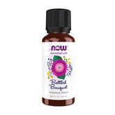 NOW Foods botella Bottled Bouquet frente del envase mostrando tamaño claro y tapa segura