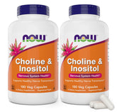 NOW Choline & Inositol vista frontal mostrando envase doble y duración