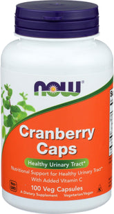 NOW Cranberry Concentrate vista frontal con doble frasco y beneficio conveniencia