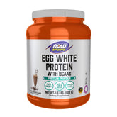 NOW Foods envase frontal de Egg White Protein mostrando tamaño y marca