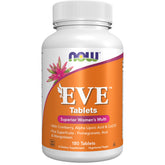 NOW Foods Eve frontal del envase mostrando el diseño y beneficios del producto