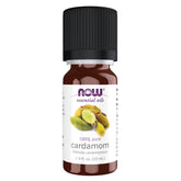NOW Foods frasco frontal de aceite de cardamomo para aromaterapia segura