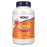 NOW Foods ADAM front packaging mostrando 120 tabletas y beneficios