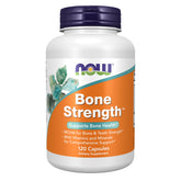 NOW Foods frasco frontal del suplemento Bone Strength, presentación clara