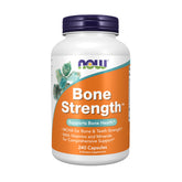 NOW Foods frontal del envase mostrando la marca y beneficio óseo