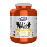 NOW Foods dextrose frontal del envase mostrando presentación 10 lb y claridad