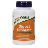 NOW Foods frasco frontal de Digest Ultimate mostrando tamaño y marca, claridad de elección