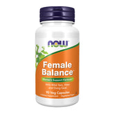 NOW Foods frasco frontal mostrando Female Balance y beneficios visibles