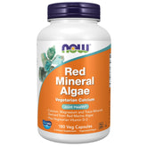 NOW Foods frasco frontal de Aquamin® D-2 mostrando cápsulas vegetales y beneficios