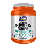 NOW Foods envase frontal de proteína de arroz germinado con confianza de pureza