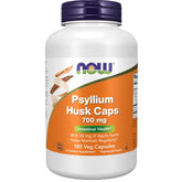 NOW Foods envase frontal de Psyllium Husk 700 mg, conveniencia y fibra