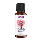 NOW Foods botella frontal Naturally Loveable mostrando diseño y volumen, facilita elección segura