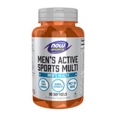 NOW Foods envase frontal mostrando 90 softgels y beneficios para deportistas