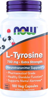 NOW Foods frasco frontal mostrando 180 cápsulas y envío seguro