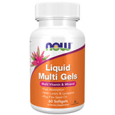 NOW Foods frasco frontal mostrando 60 softgels y sello de calidad