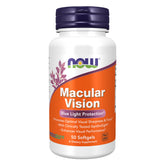 NOW Foods frasco frontal de Macular Vision mostrando presentación y cantidad