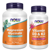 NOW Foods vista frontal del pack mostrando frascos y etiquetas, conveniencia diaria