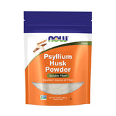 NOW Foods envase frontal de psyllium husk, presentación clara y práctica