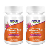 NOW Foods frasco frontal mostrando 120 softgels y beneficio de dosificación prolongada
