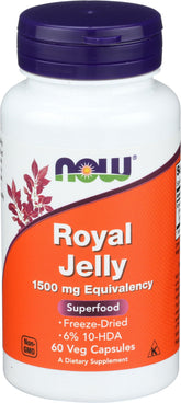 NOW Foods jalea real frontal mostrando el envase y beneficios visibles