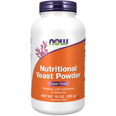 NOW Foods envase frontal de levadura nutricional mostrando sello fortificada