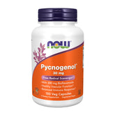 NOW Foods envase frontal de Pycnogenol con información clara y beneficios