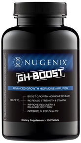 Nugenix GH-Boost frente del envase mostrando la etiqueta y beneficios