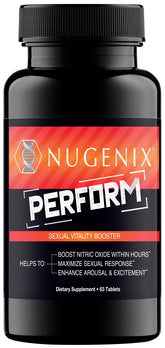 Nugenix Perform vista frontal del envase que muestra la fórmula para vitalidad
