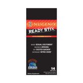 Nugenix Ready Stix caja frontal mostrando diseño y conveniencia para llevar