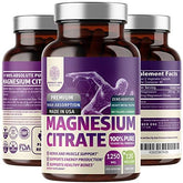 Number One Nutrition frasco delantero mostrando magnesio citrato y beneficio de alta absorción