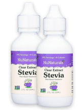 NuNaturals envase frontal claro mostrando diseño y tamaño práctico
