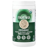 Nutiva frente del empaque mostrando etiqueta orgánica y beneficios nutricionales