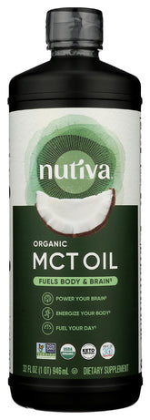 Nutiva botella frontal 32 oz que muestra envase y tamaño beneficios