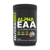 NutraBio Alpha EAA frente del envase mostrando marca y beneficio de recuperación