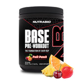 NutraBio Base frente del envase mostrando etiqueta y sabor Fruit Punch con claridad