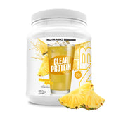 NutraBio envase frontal mostrando sabor Pineapple Splash y diseño claro