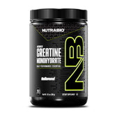 NutraBio envase frontal de creatina mostrando pureza y tamaño 300 g
