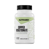 NutraBio envase frontal de Copper Bisglycinate mostrando dosis clara