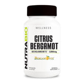 NutraBio frasco frontal Bergamonte mostrando envase y beneficios claros